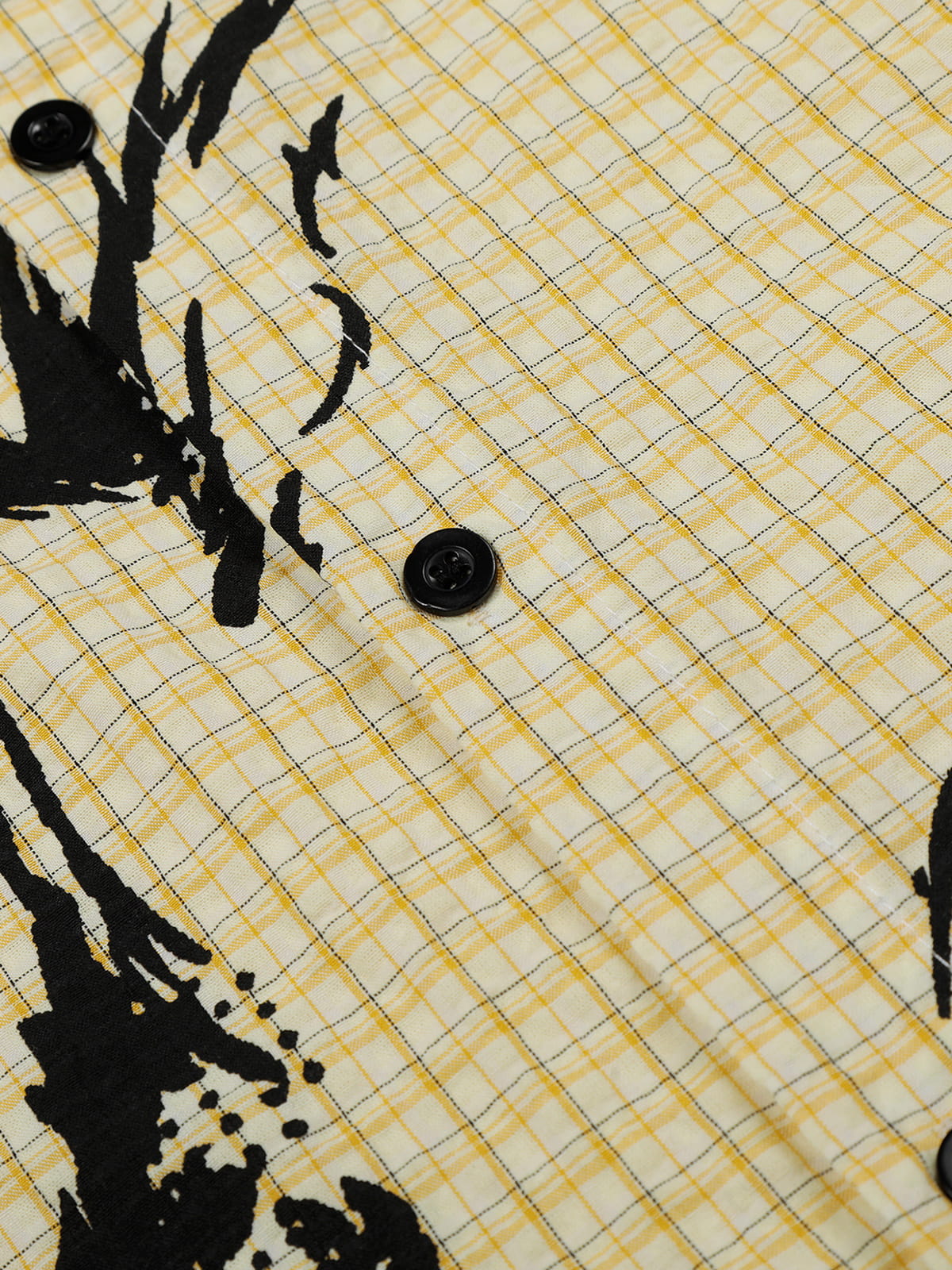 Cat Sketch Plaid Short Sleeve Shirt