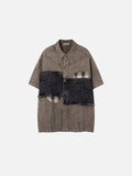 Denim Plaid Short Sleeve Shirt