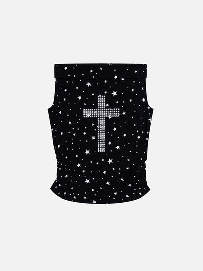 Studded Cross Tube Top