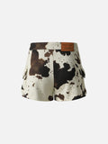 Cow Pattern Mini Jorts