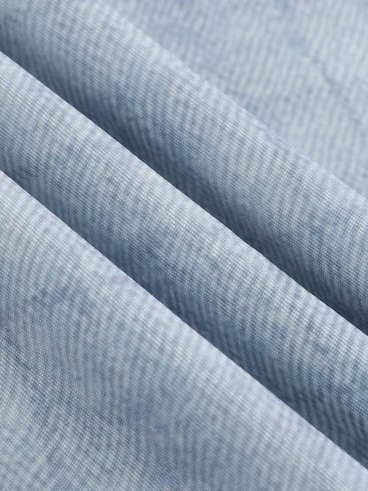 Denim Plaid Panel Short Sleeve Shirt