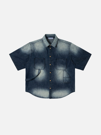 Washed Pocket Short Sleeve Shirt