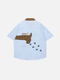 Embroidery Dachshund Short Sleeve Shirt