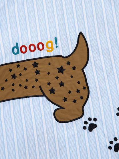 Embroidery Dachshund Short Sleeve Shirt