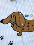 Embroidery Dachshund Short Sleeve Shirt