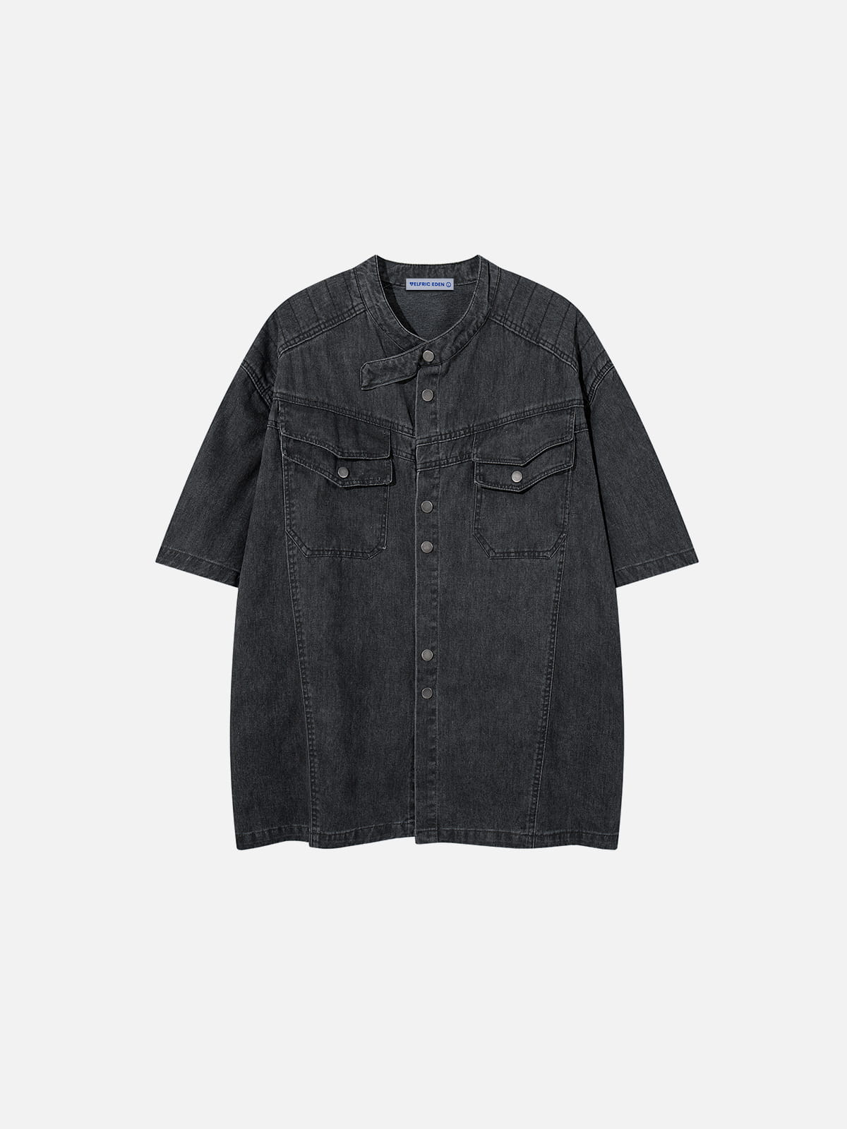 Washed Denim Short Sleeve Shirt