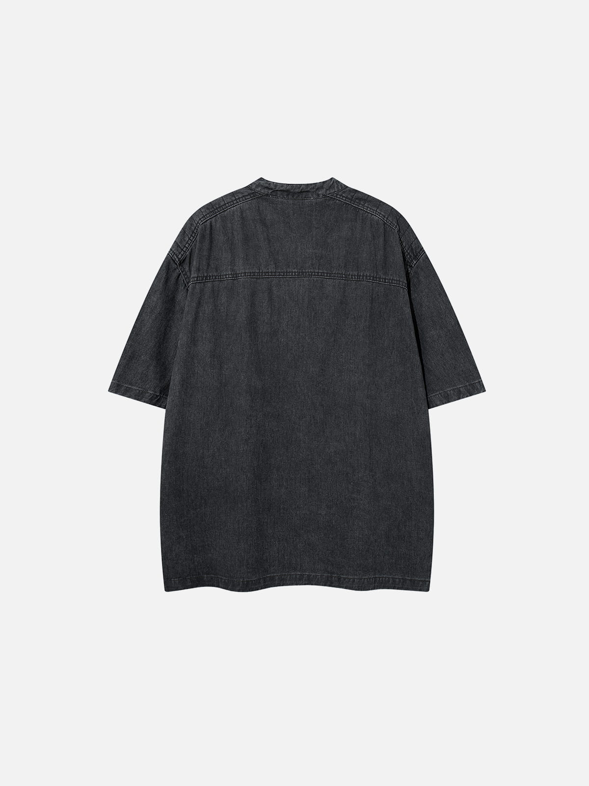 Washed Denim Short Sleeve Shirt