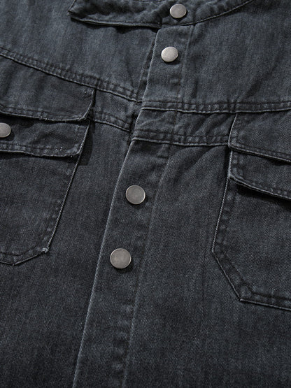 Washed Denim Short Sleeve Shirt