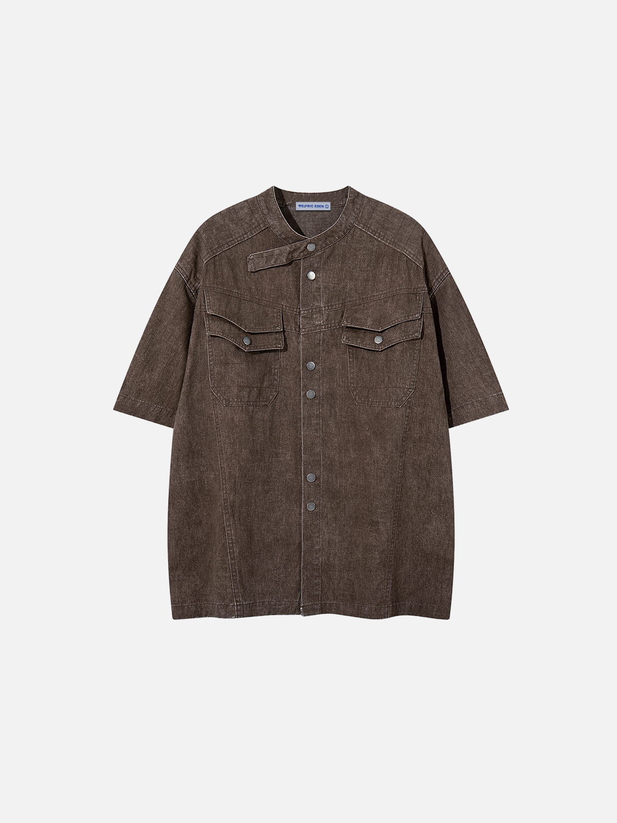 Washed Denim Short Sleeve Shirt