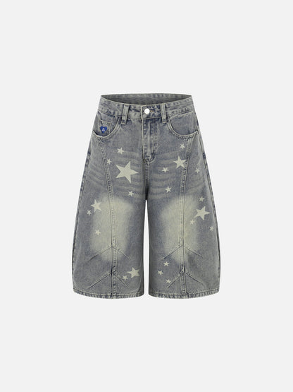 Star Print Longline Jorts