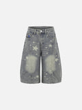 Star Print Longline Jorts