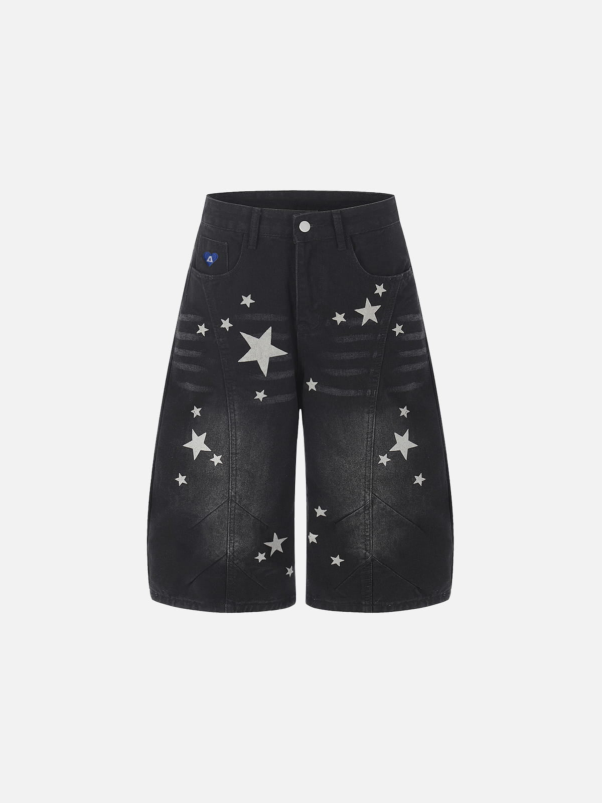 Star Print Longline Jorts