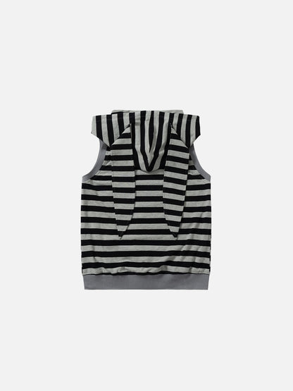 Boxy Striped Bunny Ear Tank Top