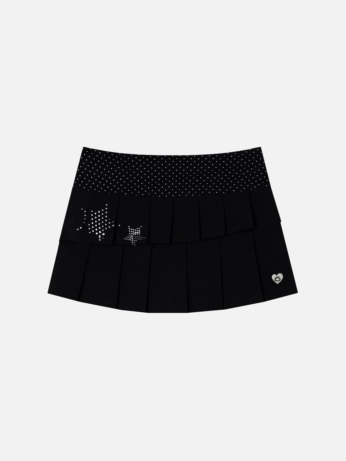 Polka Dot Pleated Skirt