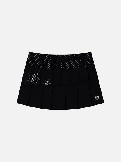 Polka Dot Pleated Skirt