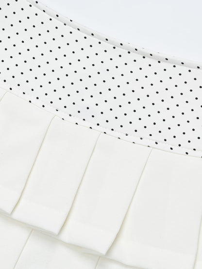Polka Dot Pleated Skirt