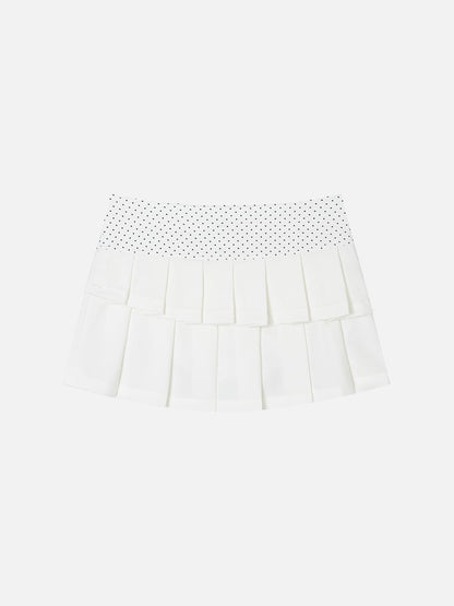 Polka Dot Pleated Skirt