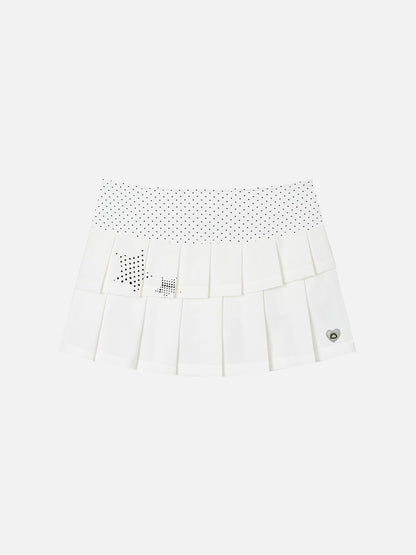 Polka Dot Pleated Skirt