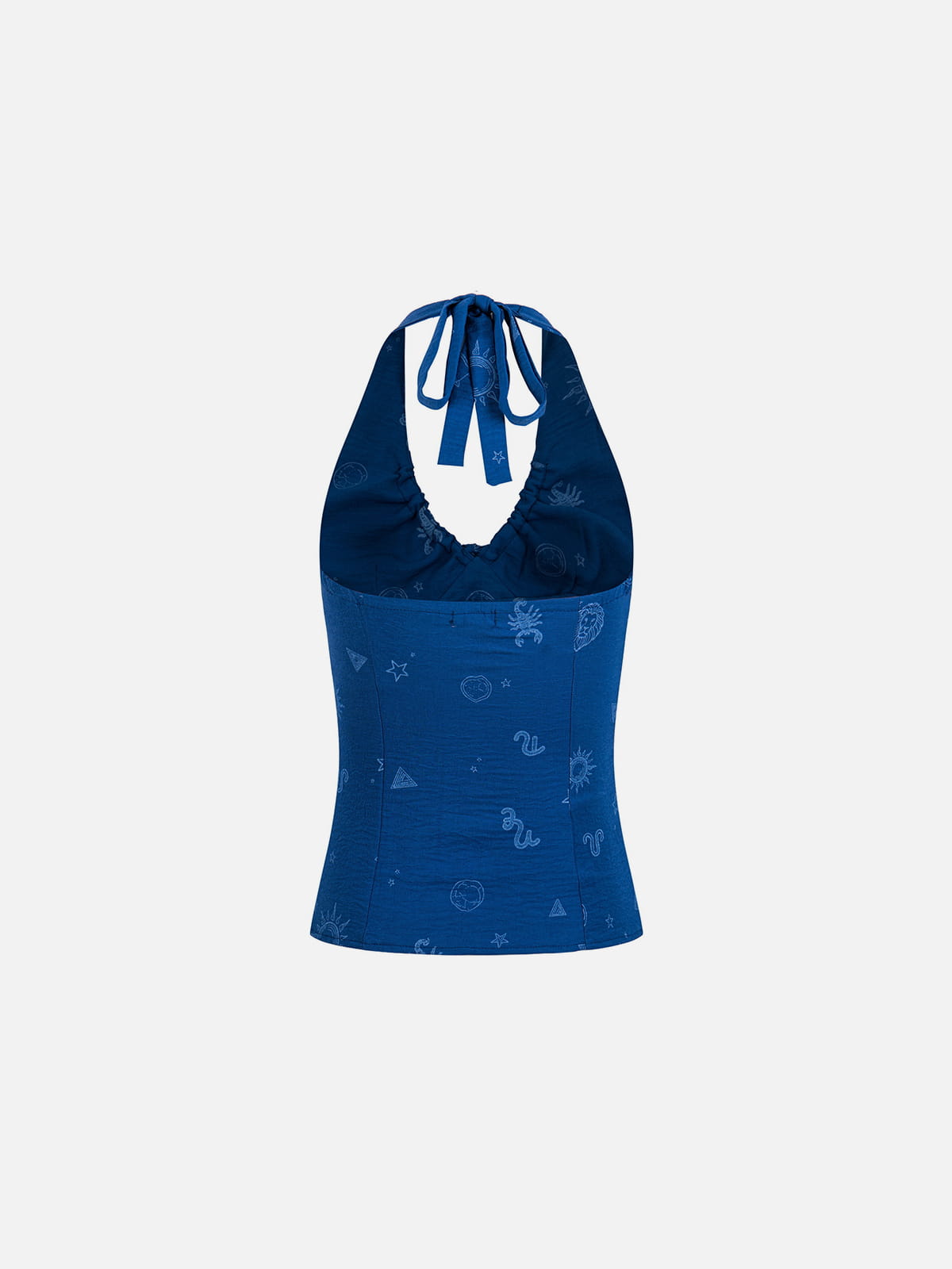 Printed Tie Halter Tank Top