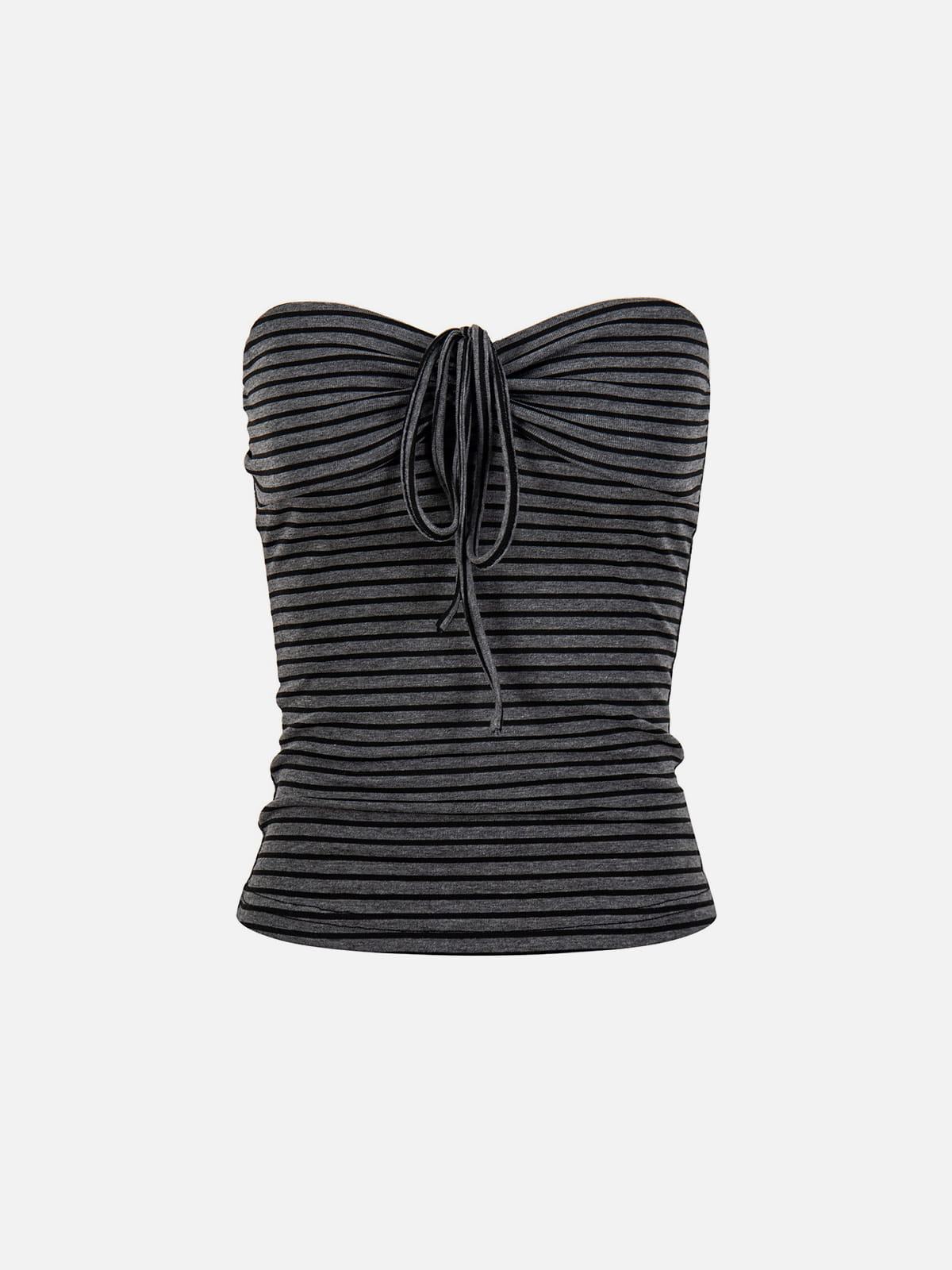 Stripe Lace-Up Tube Top