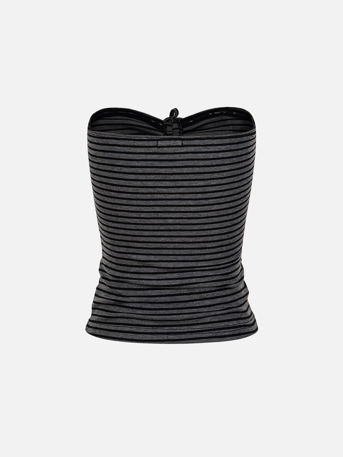 Stripe Lace-Up Tube Top