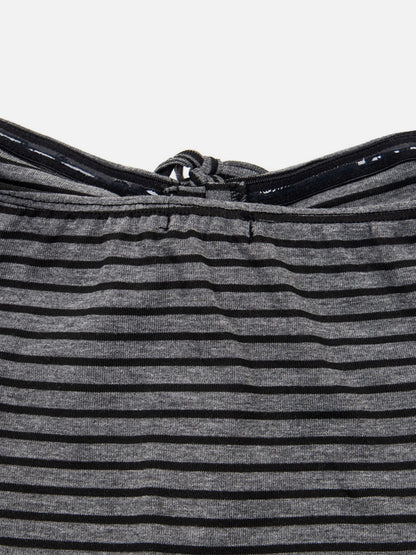 Stripe Lace-Up Tube Top