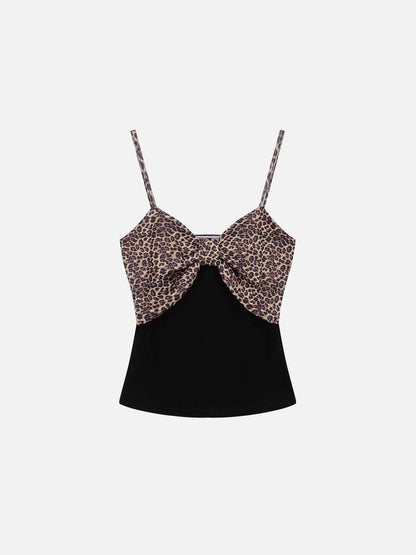 Leopard Bow Cami Top