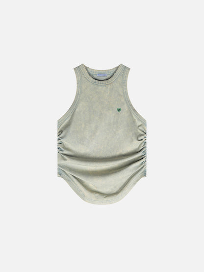 Washed Ruched Tank Top