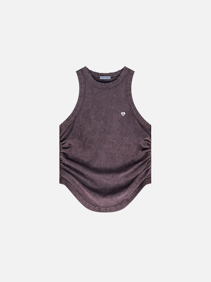 Washed Ruched Tank Top