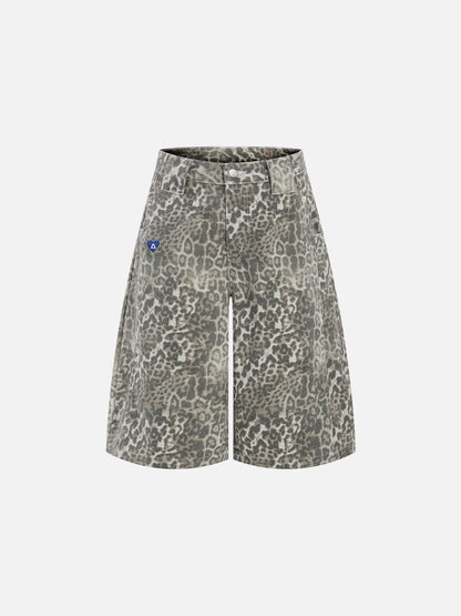 Leopard Print Longline Jorts