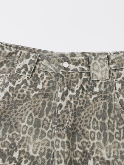 Leopard Print Longline Jorts