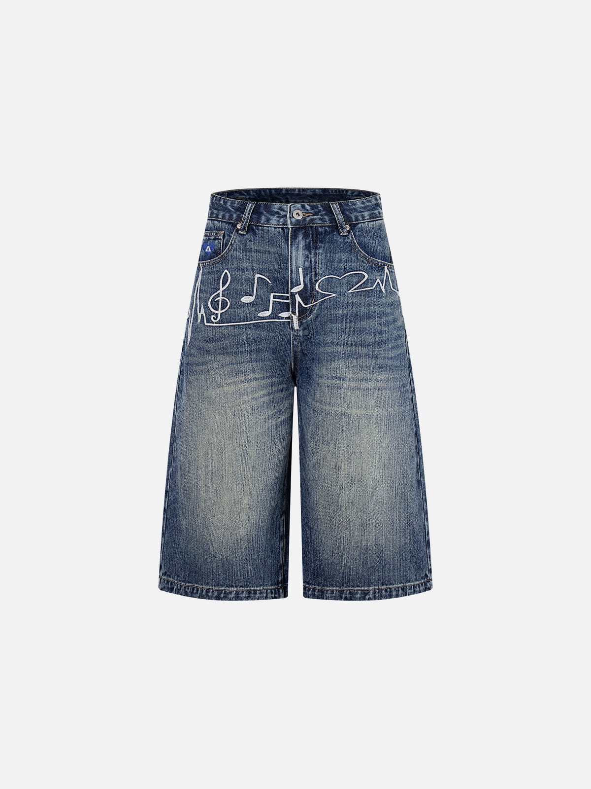 Embroidery Washed Longline Jorts
