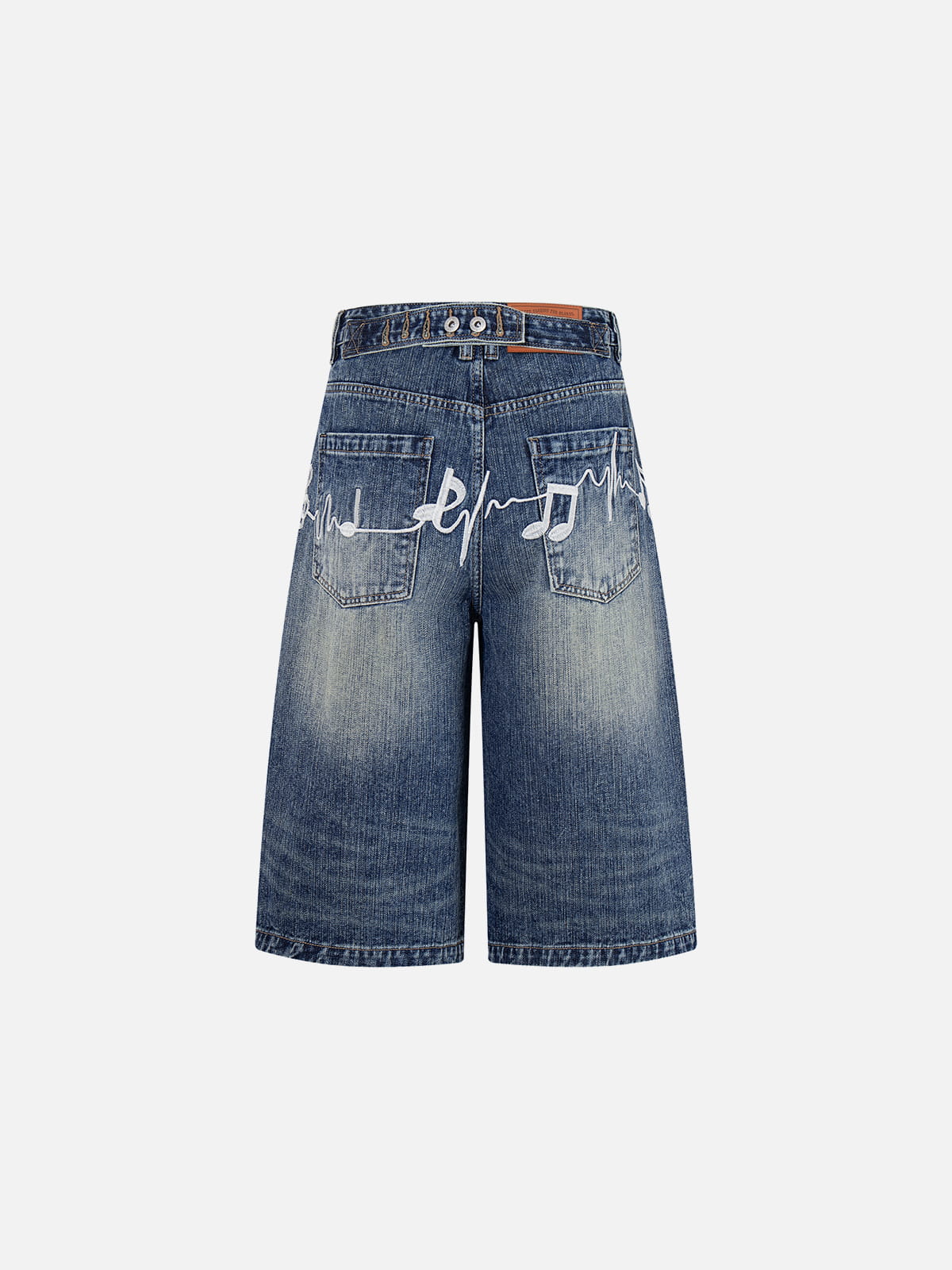 Embroidery Washed Longline Jorts