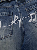 Embroidery Washed Longline Jorts