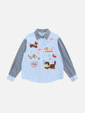 Embroidery Animal Long Sleeve Shirt
