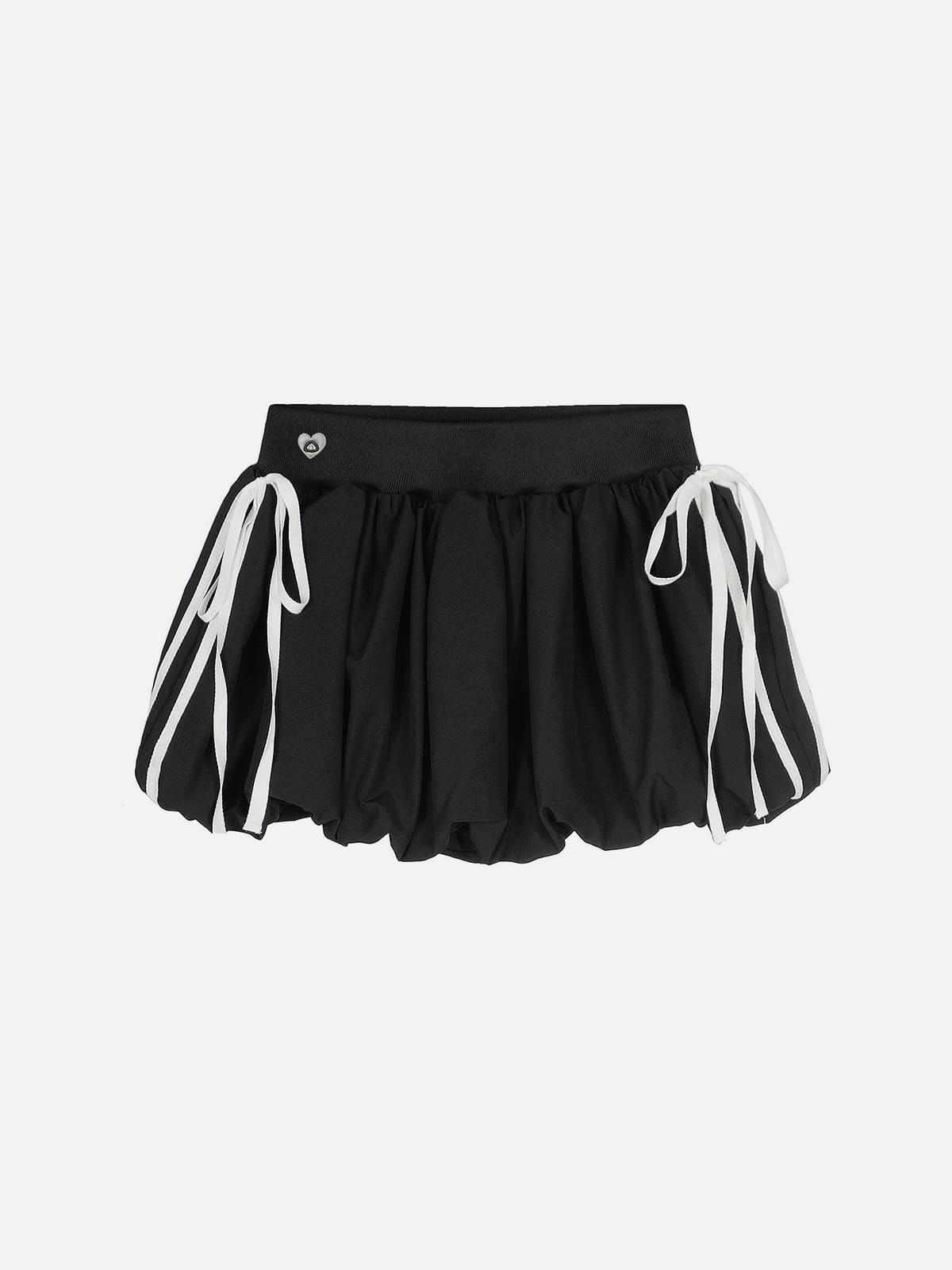 Drawstring Puff Mini Skirt