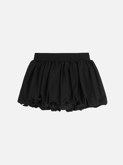 Drawstring Puff Mini Skirt