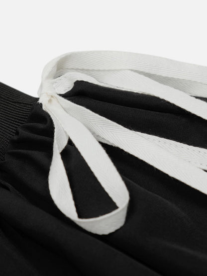 Drawstring Puff Mini Skirt