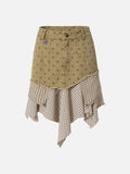 Star Patchwork Asymmetric Skirt