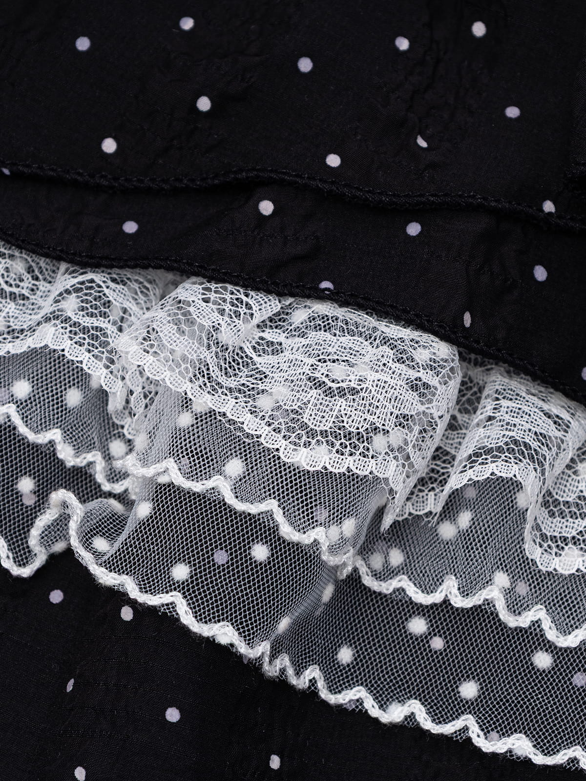 Polka Dot Lace Ruffle Skirt