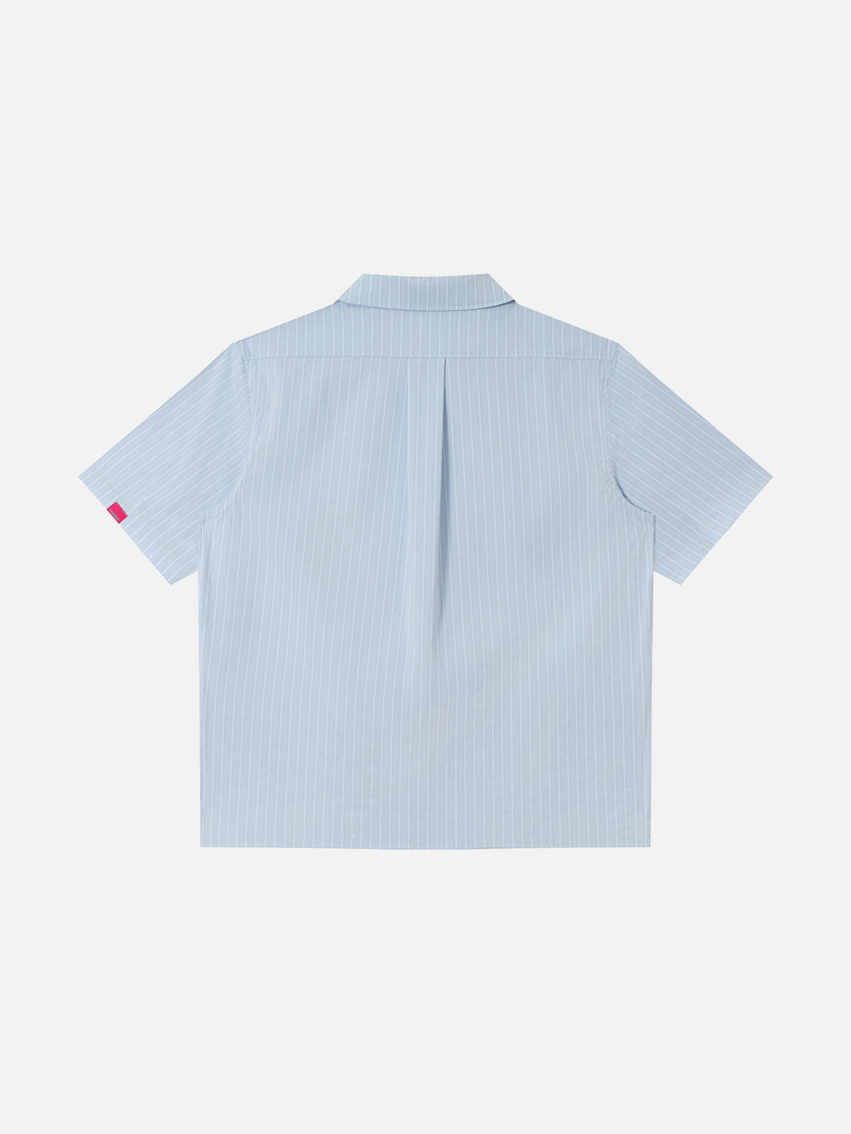Boxy Stripe Embroidery Short Sleeve Shirt