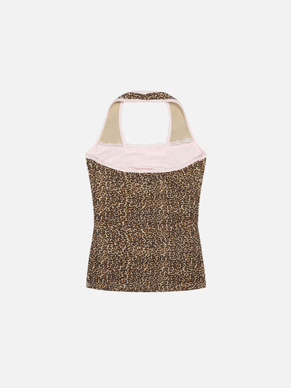Leopard Henley Tank Top