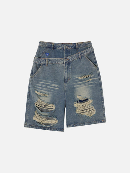 Layered Distressed Longline Jorts
