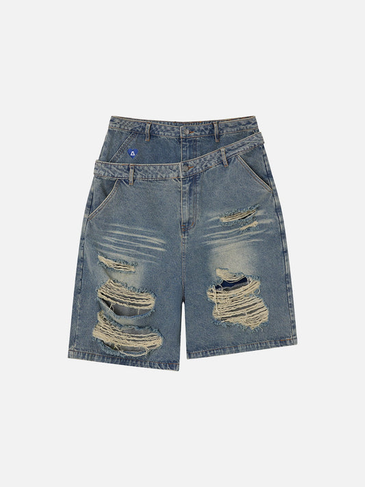 Layered Distressed Longline Jorts