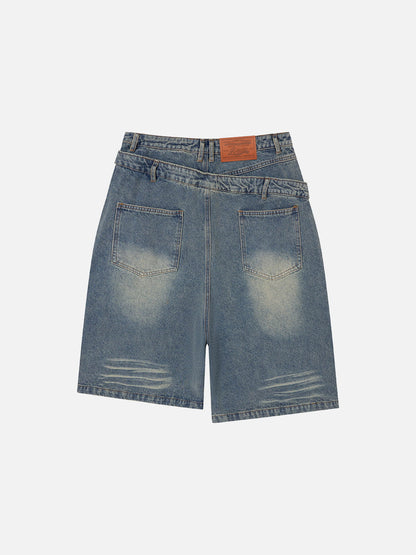 Layered Distressed Longline Jorts