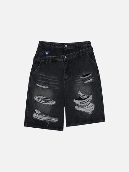 Layered Distressed Longline Jorts