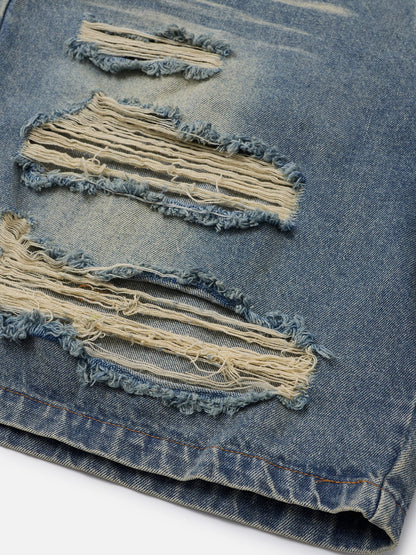 Layered Distressed Longline Jorts