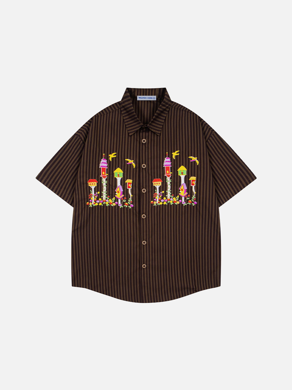 Birdhouse Embroidery Short Sleeve Shirt