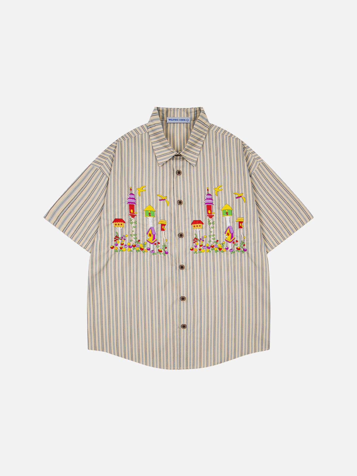 Birdhouse Embroidery Short Sleeve Shirt