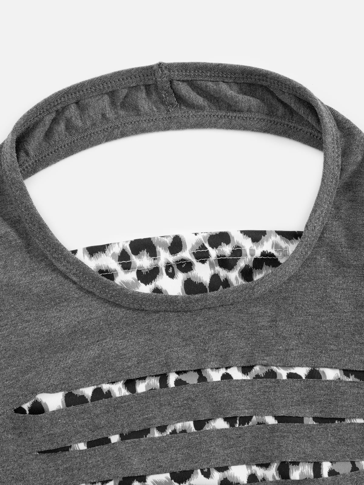 Leopard Cutout Tank Top